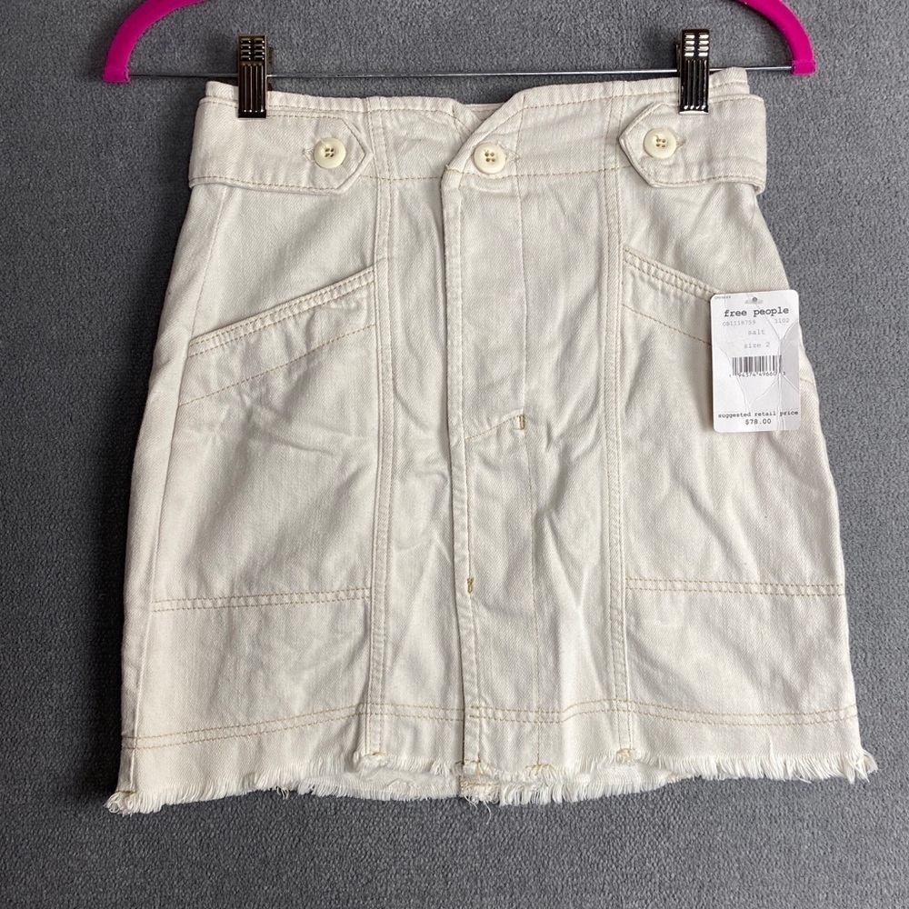 Free People Alpha Utility Button Mini skirt size 2